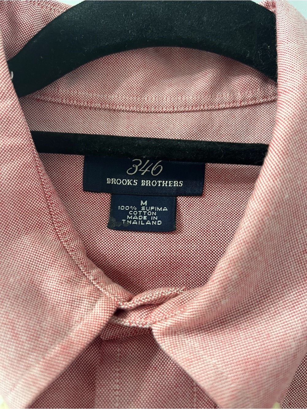 Brooks Brothers 346 Size M Men's Long Sleeve Button Down Light Red Oxford